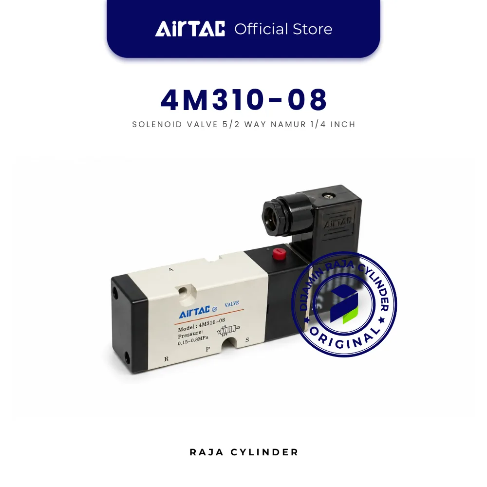 AIRTAC 4M310-08 Solenoid Valve Pneumatic NAMUR 5/2 Way Port 1/4 Inch Original - Airtac | Raja Cylinder