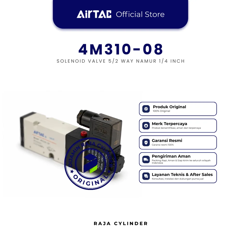 AIRTAC 4M310-08 Solenoid Valve Pneumatic NAMUR 5/2 Way Port 1/4 Inch Original - Gambar 3