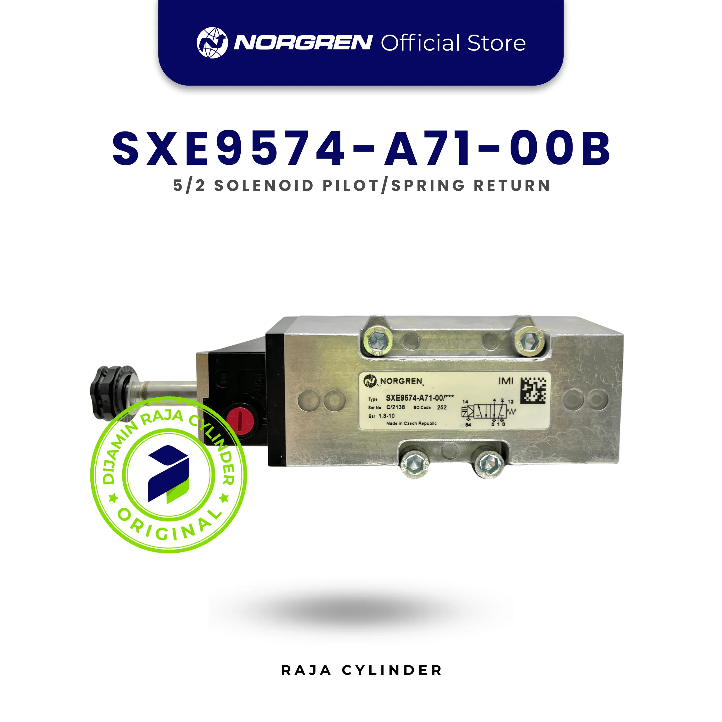 Norgren SXE9574-A71-00B Solenoid Valve 5/2 Pilot Spring Return ISO Pneumatic Valve Original - Gambar 2