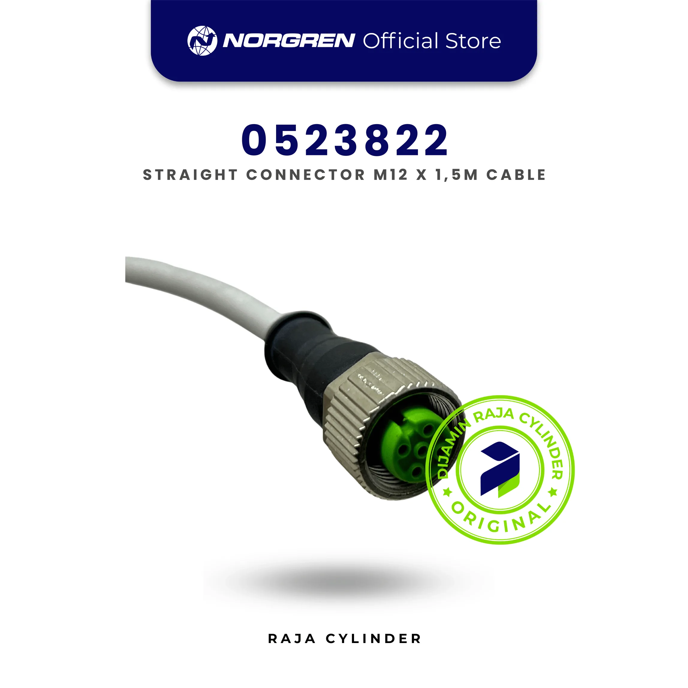 Norgren 0523822 Straight Connector M12 1.5M Cable | Konektor Sensor Industrial Original