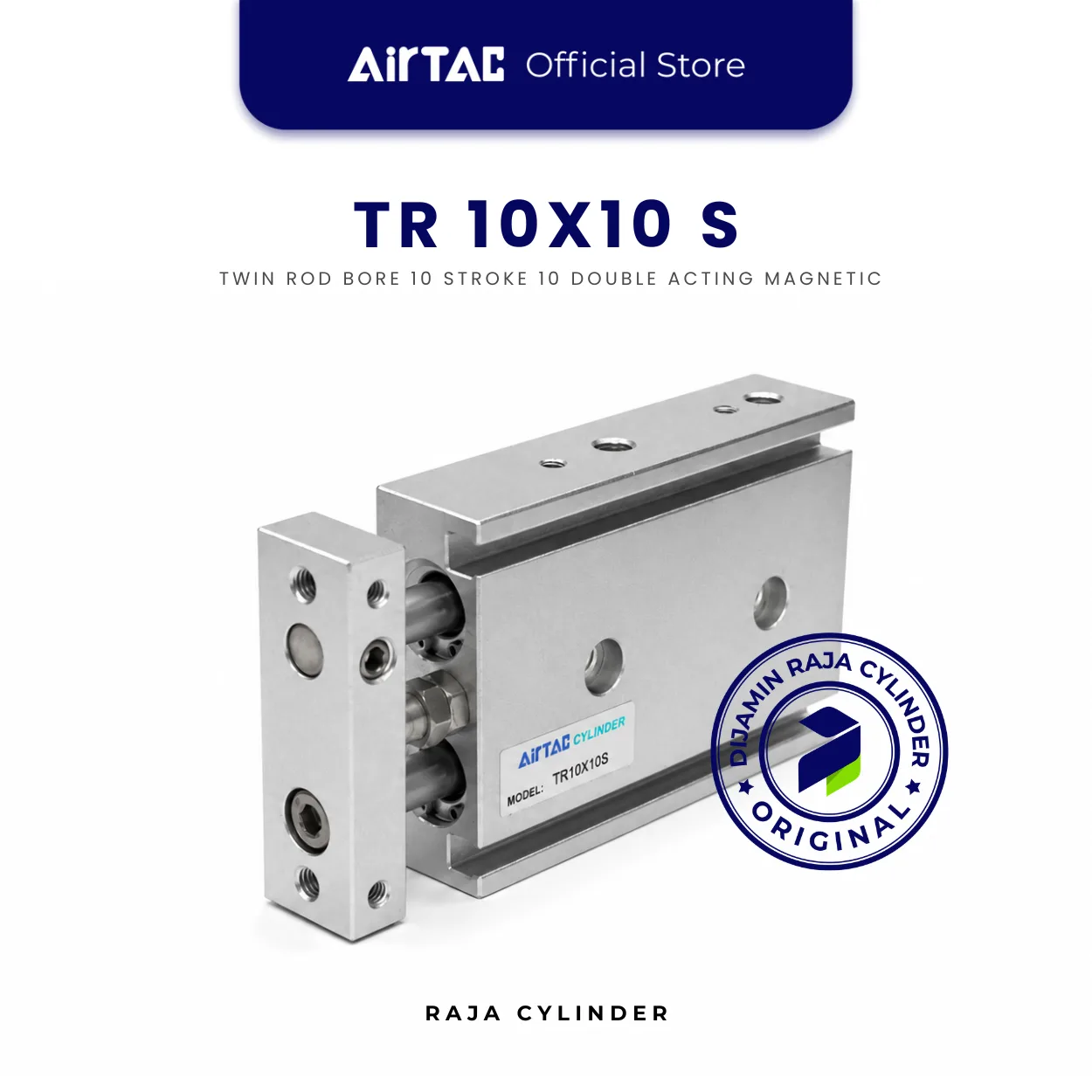 AIRTAC Guided Air Cylinder TR10X10S Dual Rod Twin Rod Double Acting Bore 10mm Strore 10mm with magnet