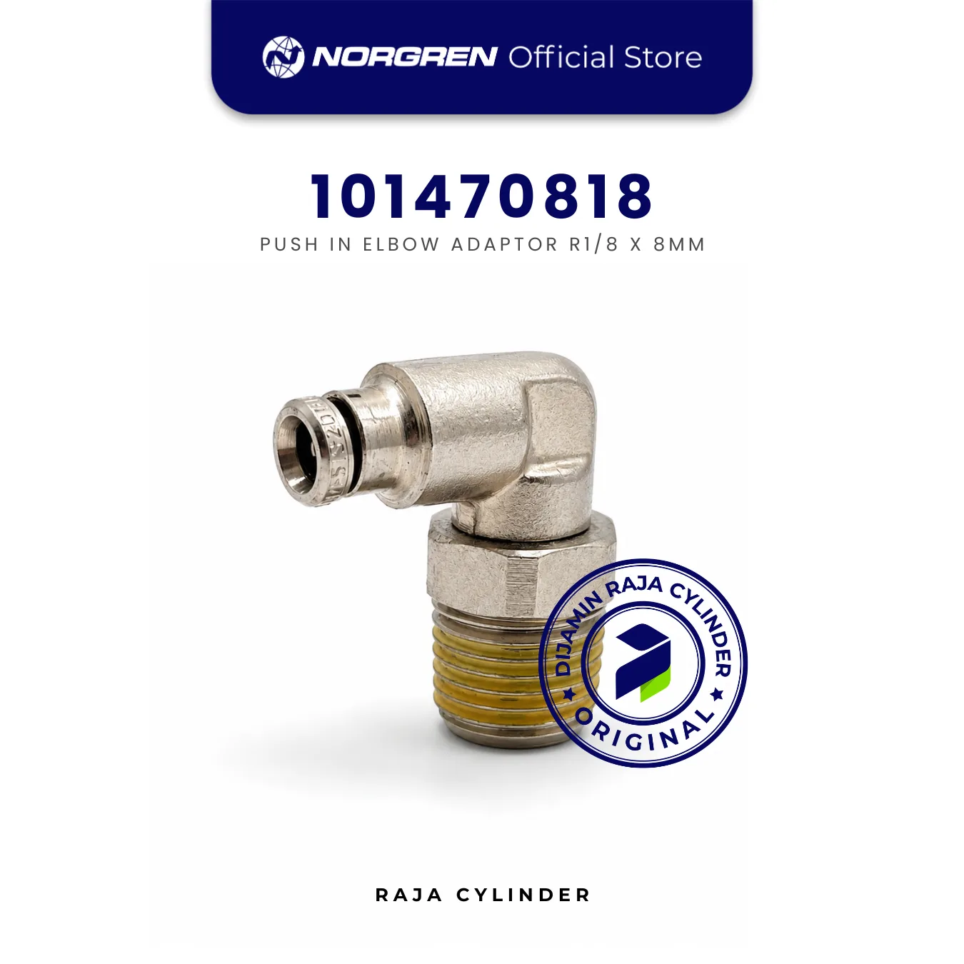 NORGREN 101470818 Pneufit 10 Swivel Elbow Adaptor R1/8 x 8mm Push In Original