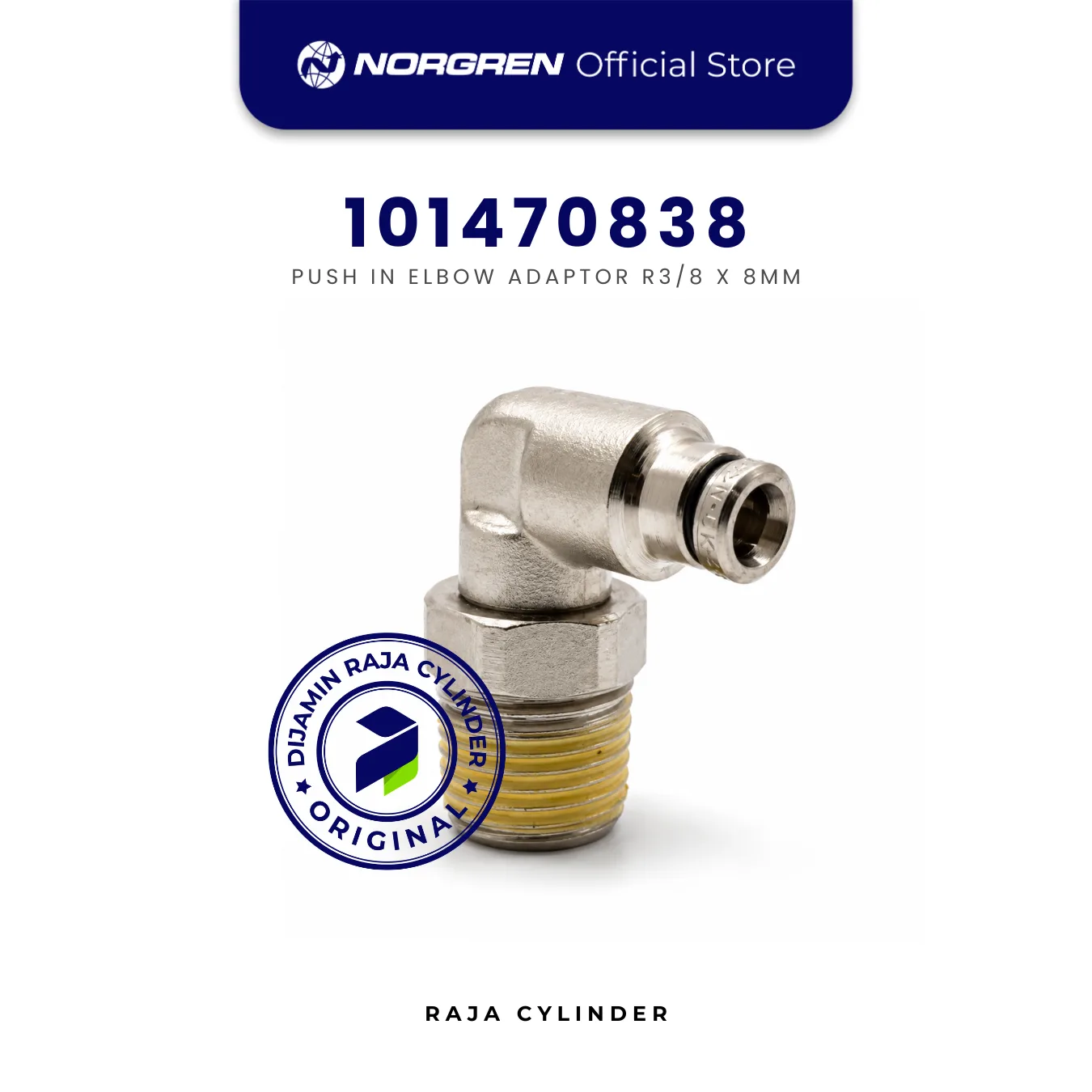 NORGREN 101470838 Pneufit 10 Swivel Elbow Adaptor R3/8 x 8mm Push In Original