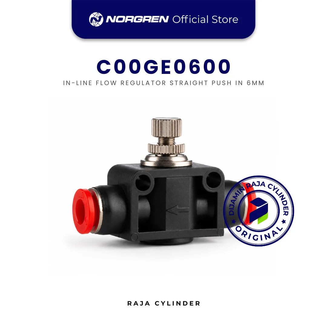 NORGREN C00GE0600 Pneufit C In-Line Flow Control 6mm Push In Speed Controller Original IMI Norgren
