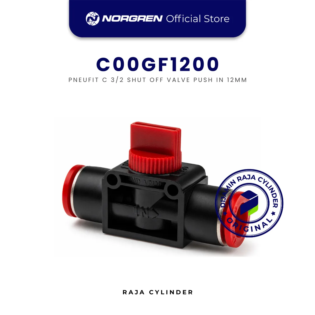 NORGREN C00GF1200 Pneufit C 3/2 Shut Off Valve Straight 12mm Push In Original IMI Norgren