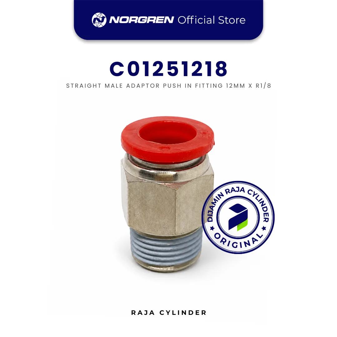 NORGREN C01251218 Pneufit C Straight Adaptor BSPT Male R1/8 Tube 12mm Push In Original IMI Norgren