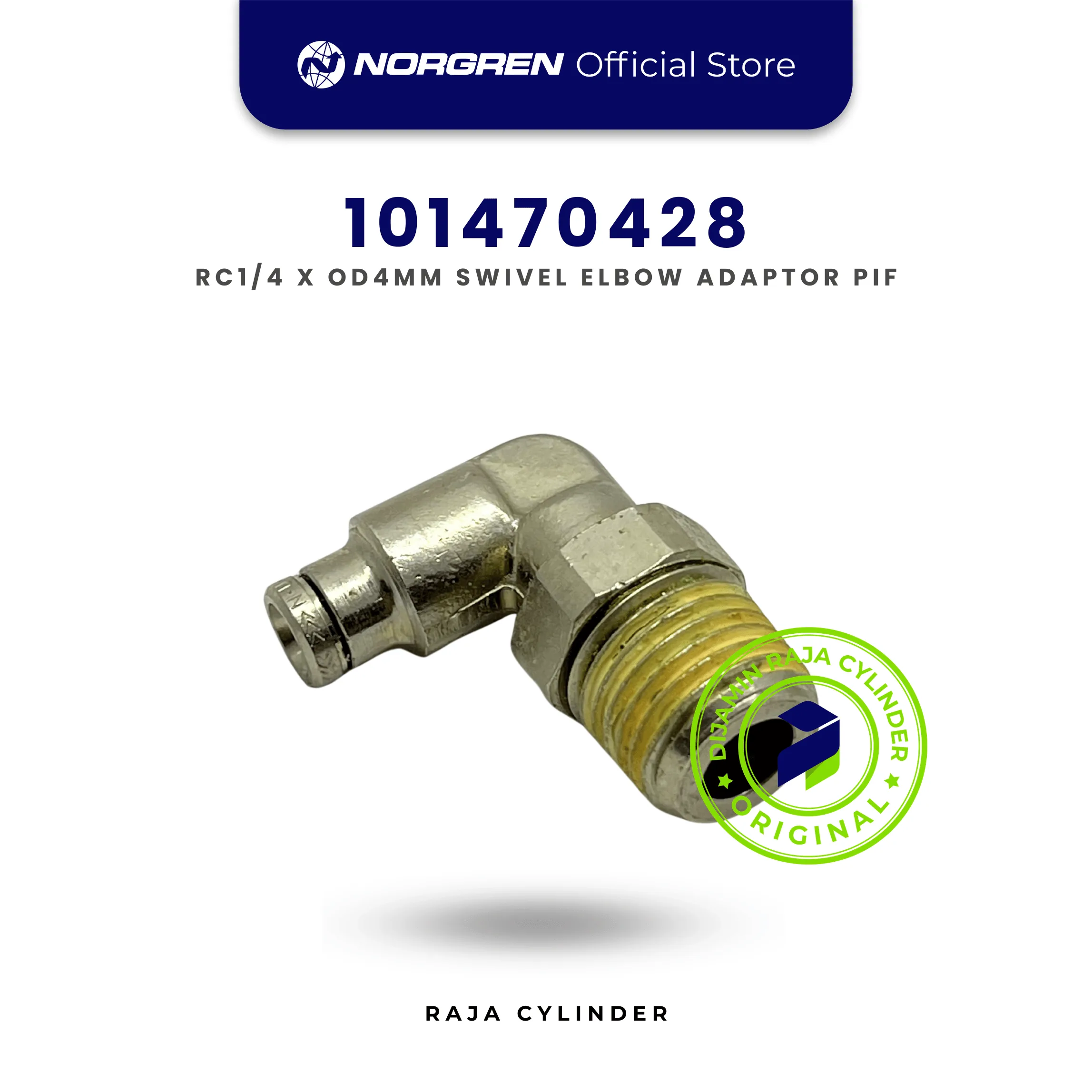 101470428 Pneufit 10 Swivel Elbow Adaptor R1/4 4mm | Push-In Fitting Norgren