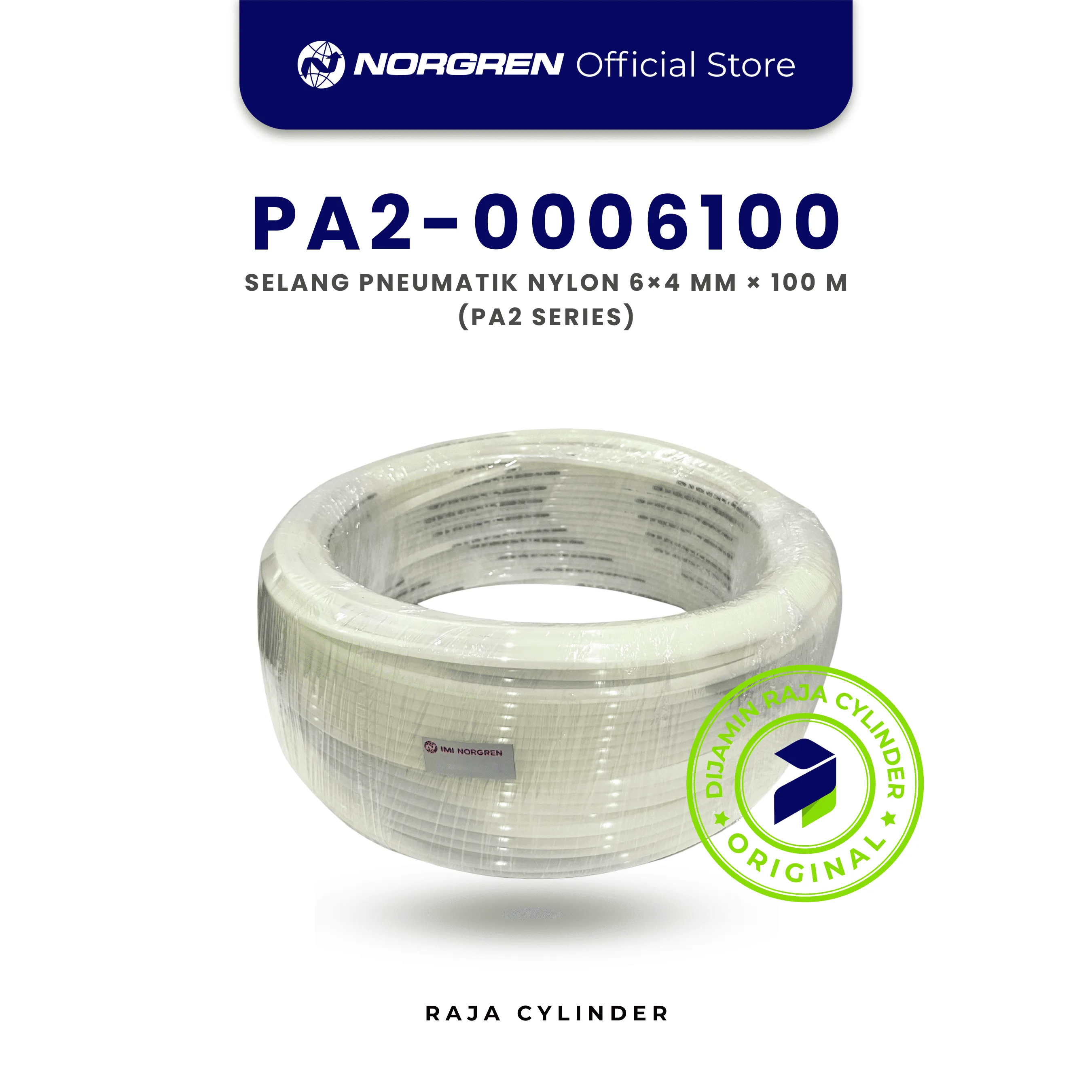 PA2-0006100 Polyamide Tube 6mm x 4mm 100m Natural | Selang Nylon Pneumatic Tekanan Tinggi
