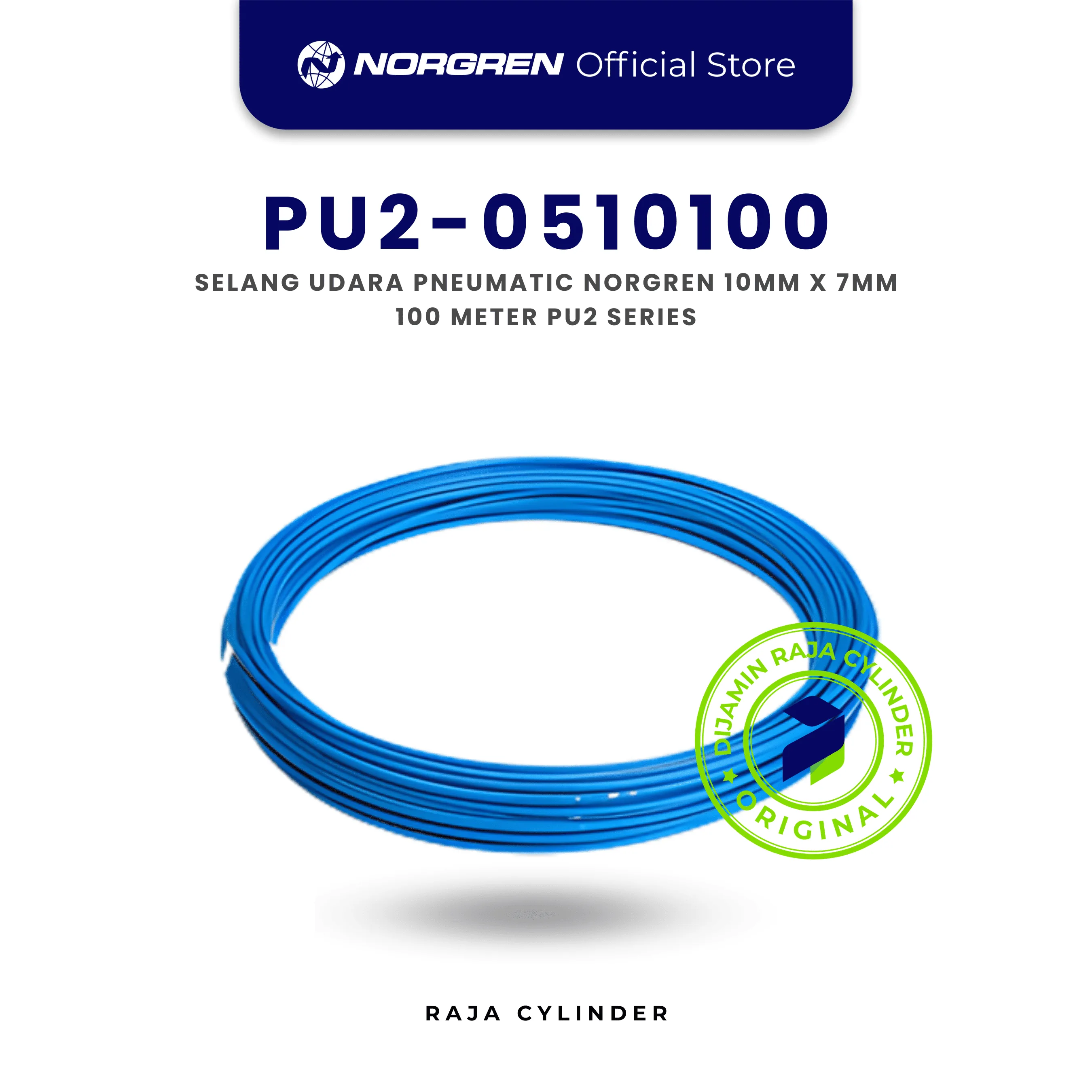 PU2-0510100 Polyurethane Tube 10mm x 7mm 100m Biru | Selang PU Pneumatic Original
