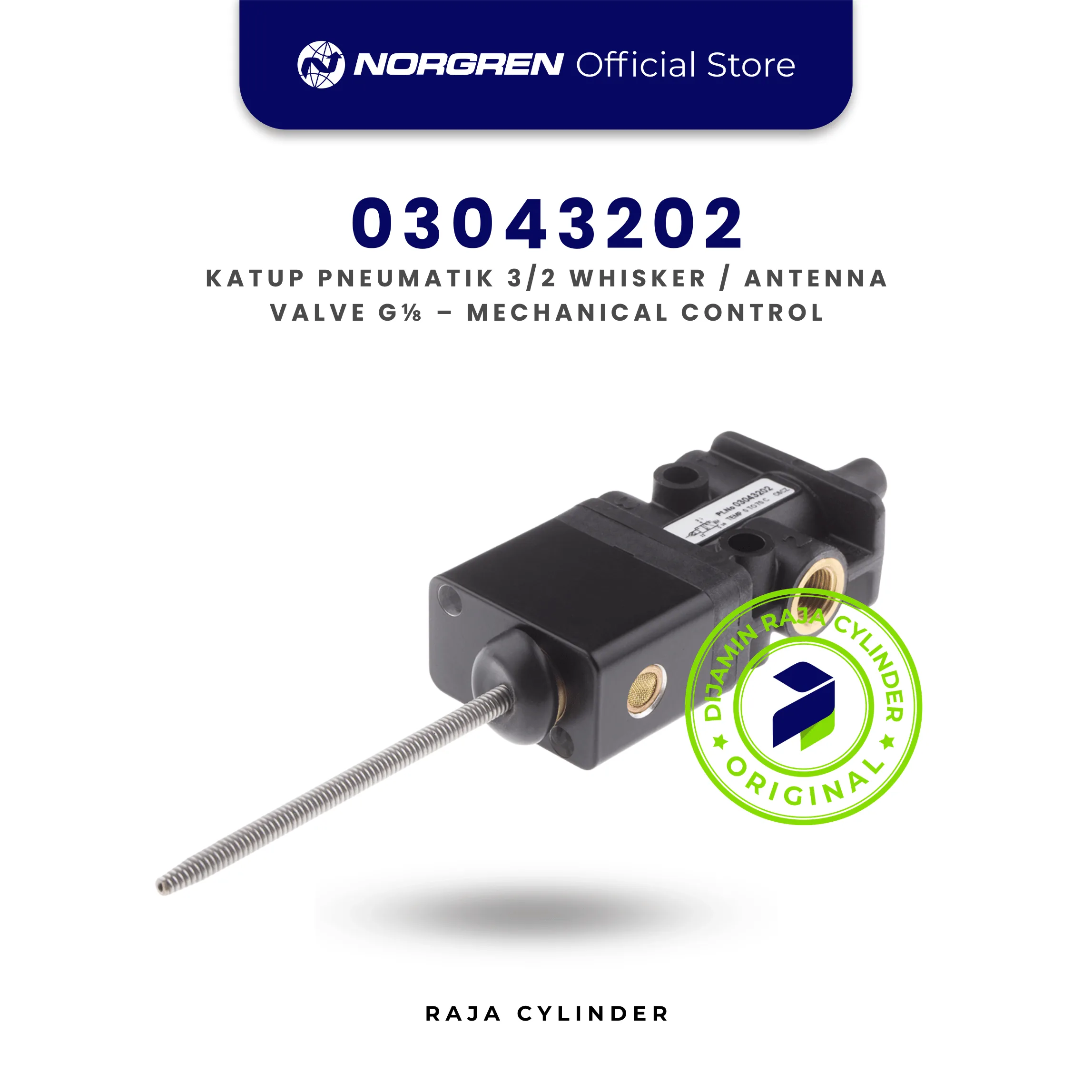 03043202 Super X 3/2 Mechanically Actuated Valve G1/8 | Antenna Spring Pneumatic Norgren
