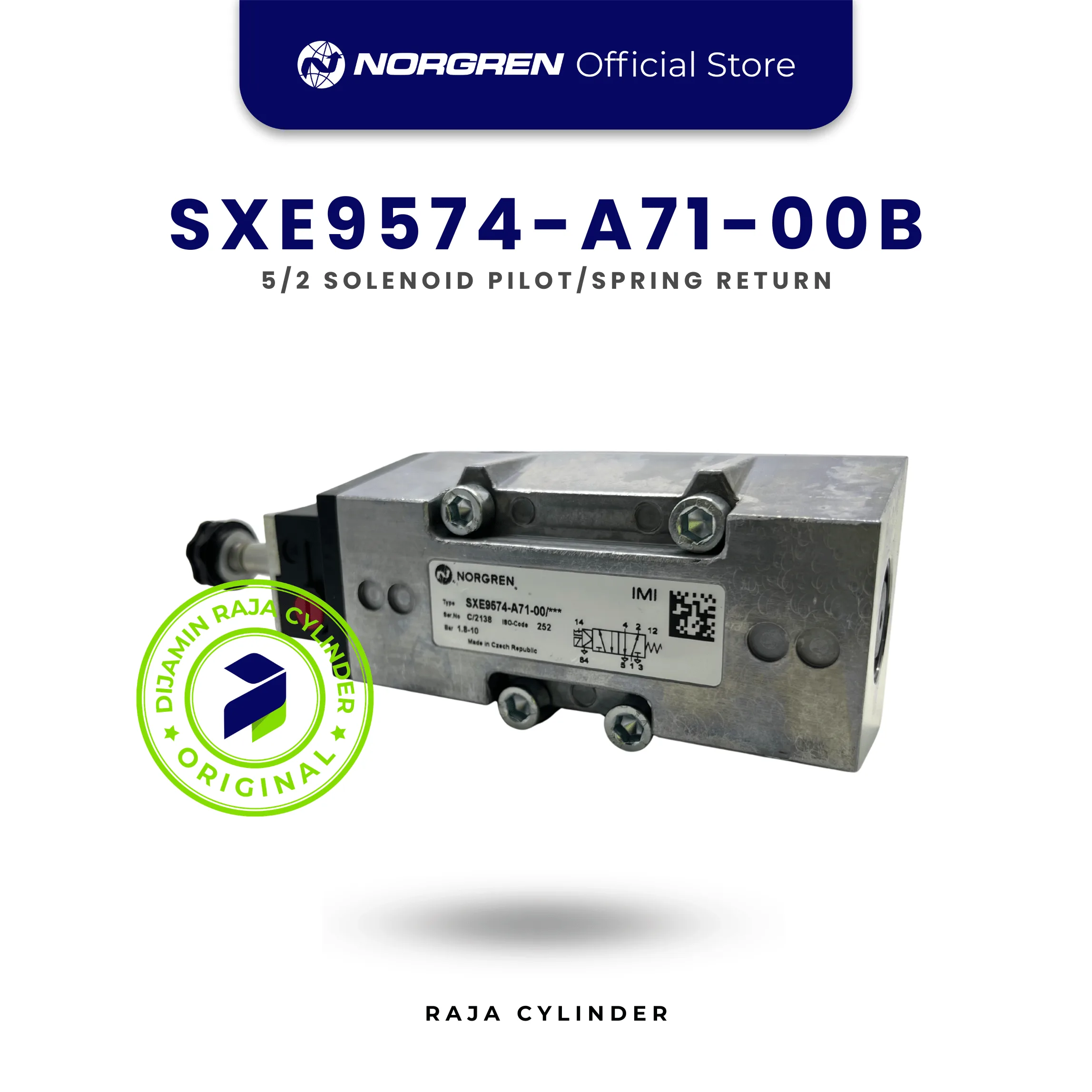 Norgren SXE9574-A71-00B Solenoid Valve 5/2 Pilot Spring Return ISO Pneumatic Valve Original